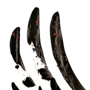 Three demons on a morning walk | Acrylic on canvas | Aug. 2025